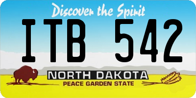 ND license plate ITB542