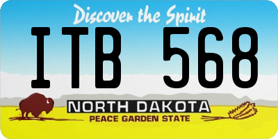 ND license plate ITB568