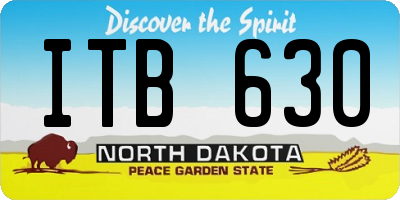 ND license plate ITB630