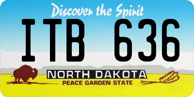 ND license plate ITB636