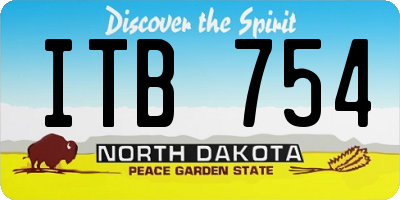 ND license plate ITB754