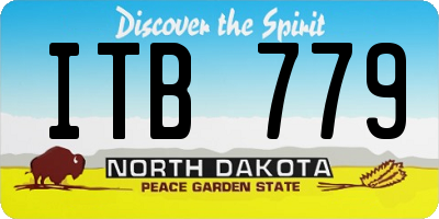 ND license plate ITB779