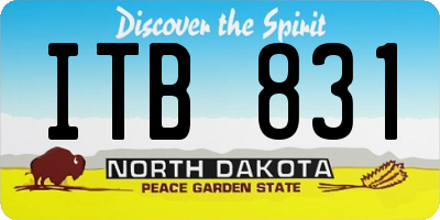 ND license plate ITB831