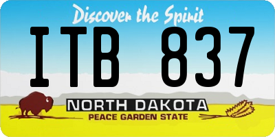ND license plate ITB837