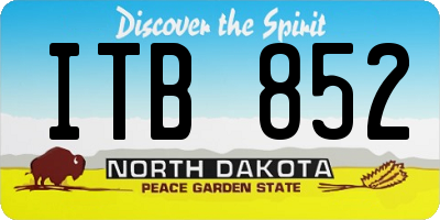 ND license plate ITB852