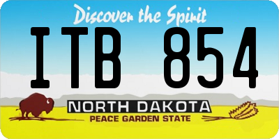 ND license plate ITB854