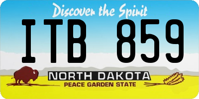 ND license plate ITB859