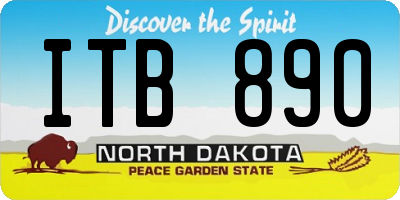ND license plate ITB890