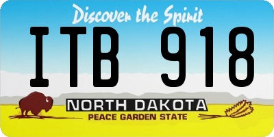 ND license plate ITB918