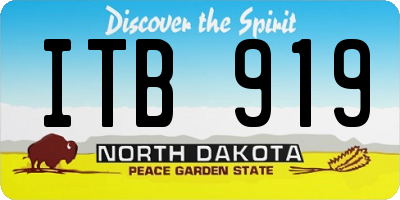 ND license plate ITB919