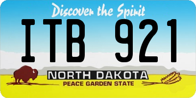 ND license plate ITB921