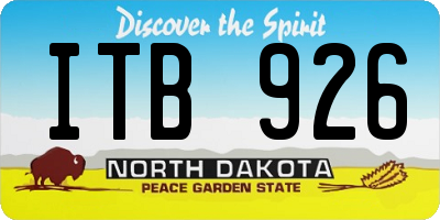 ND license plate ITB926