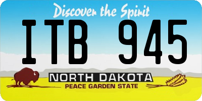 ND license plate ITB945