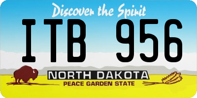 ND license plate ITB956