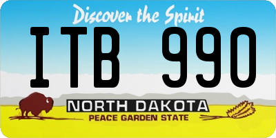 ND license plate ITB990