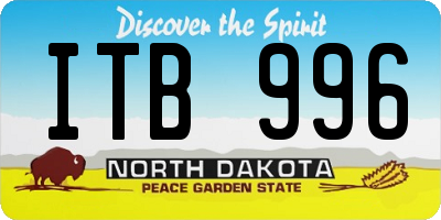 ND license plate ITB996