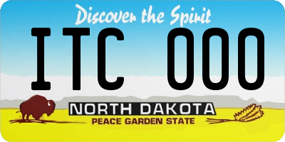 ND license plate ITC000