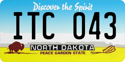 ND license plate ITC043