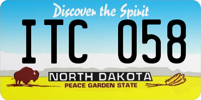 ND license plate ITC058
