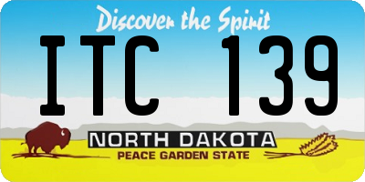 ND license plate ITC139