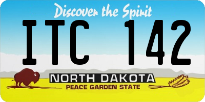 ND license plate ITC142