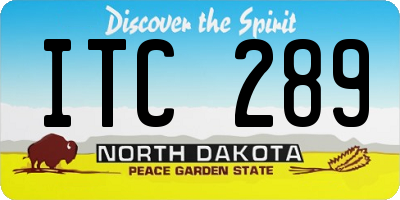 ND license plate ITC289