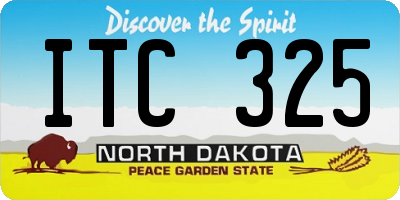 ND license plate ITC325