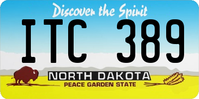 ND license plate ITC389