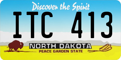 ND license plate ITC413