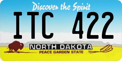 ND license plate ITC422