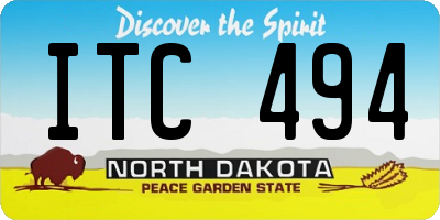 ND license plate ITC494
