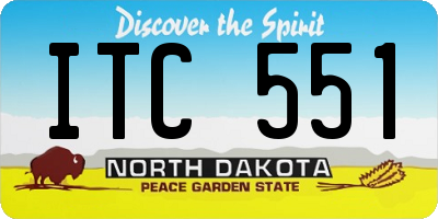 ND license plate ITC551