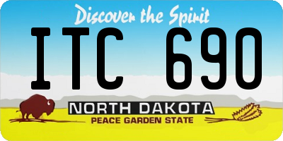 ND license plate ITC690