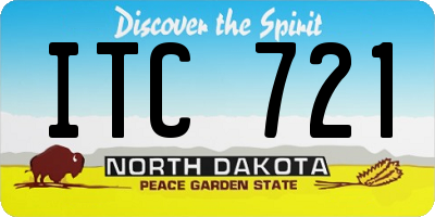 ND license plate ITC721