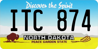 ND license plate ITC874