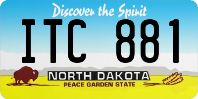ND license plate ITC881