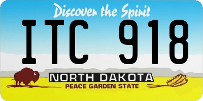 ND license plate ITC918