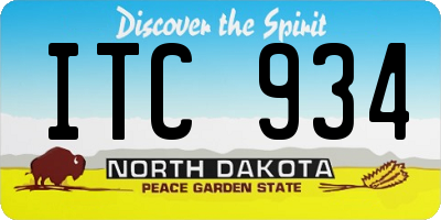 ND license plate ITC934