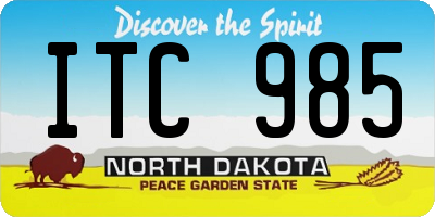 ND license plate ITC985