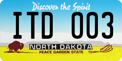 ND license plate ITD003