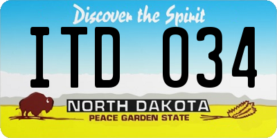 ND license plate ITD034