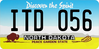 ND license plate ITD056