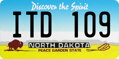 ND license plate ITD109