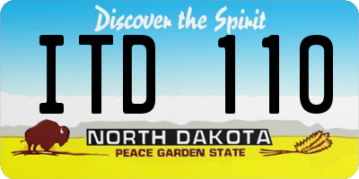 ND license plate ITD110