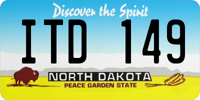 ND license plate ITD149