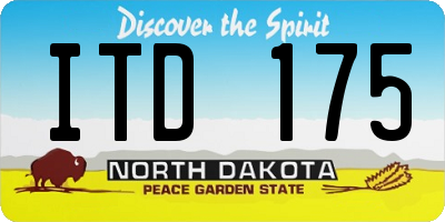 ND license plate ITD175