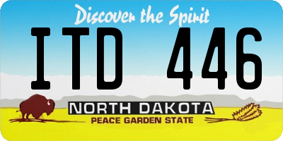 ND license plate ITD446