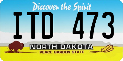 ND license plate ITD473