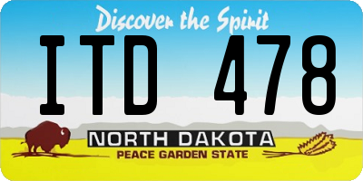 ND license plate ITD478