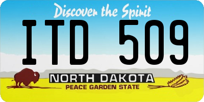 ND license plate ITD509
